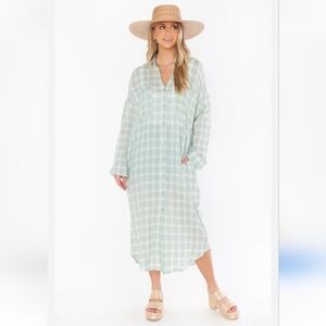 Show Me Your MuMu Green Plaid Maxi Dress